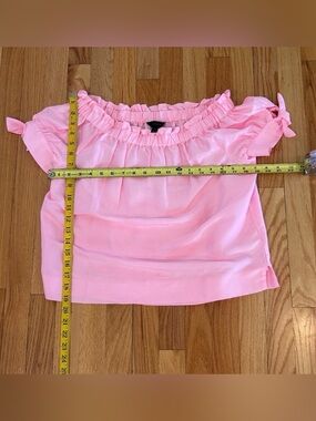 J. Crew Light Pink Ruffle Off-Shoulder Top